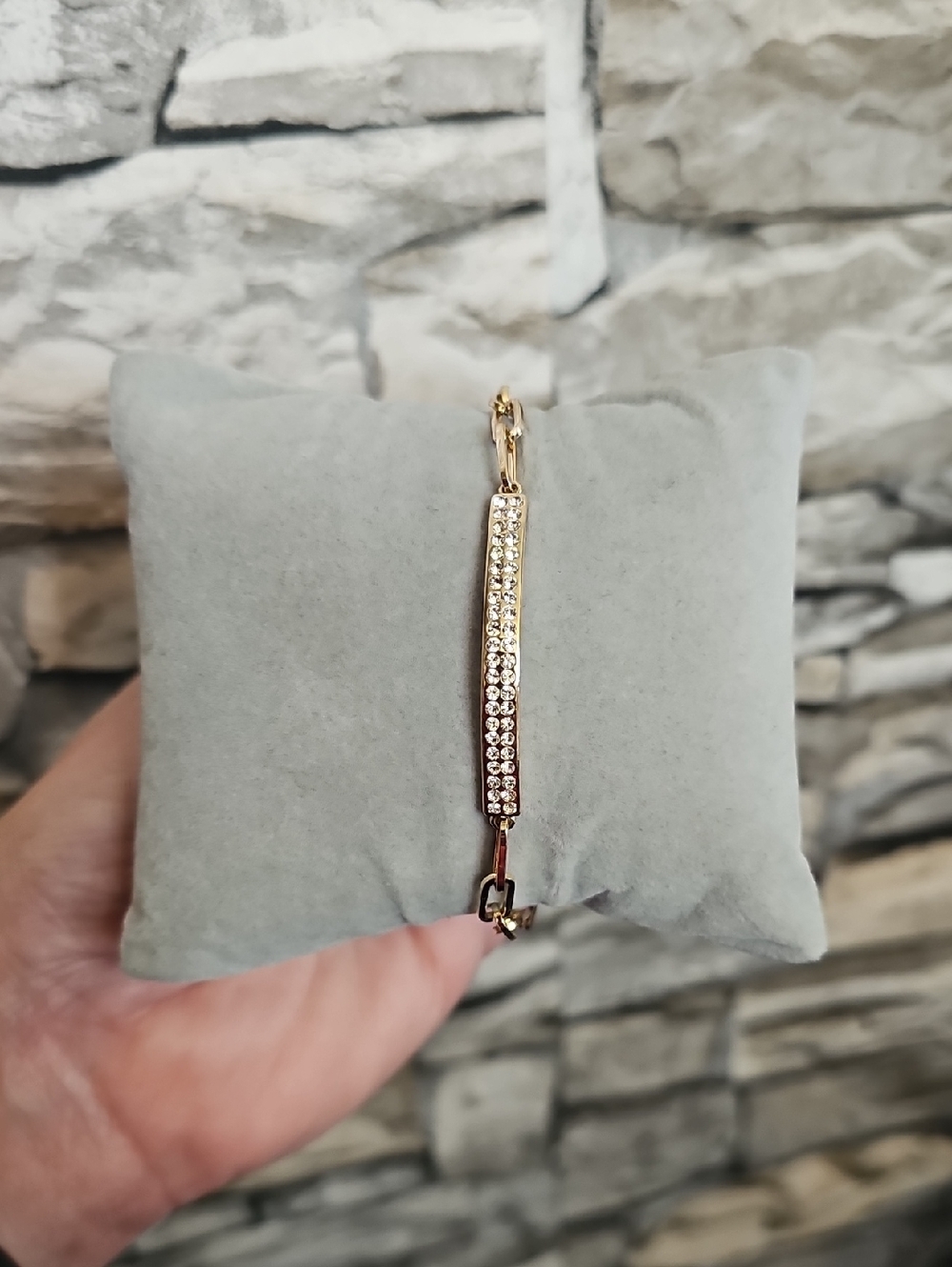 Gold Crystal Bar Bracelet - Park Lane